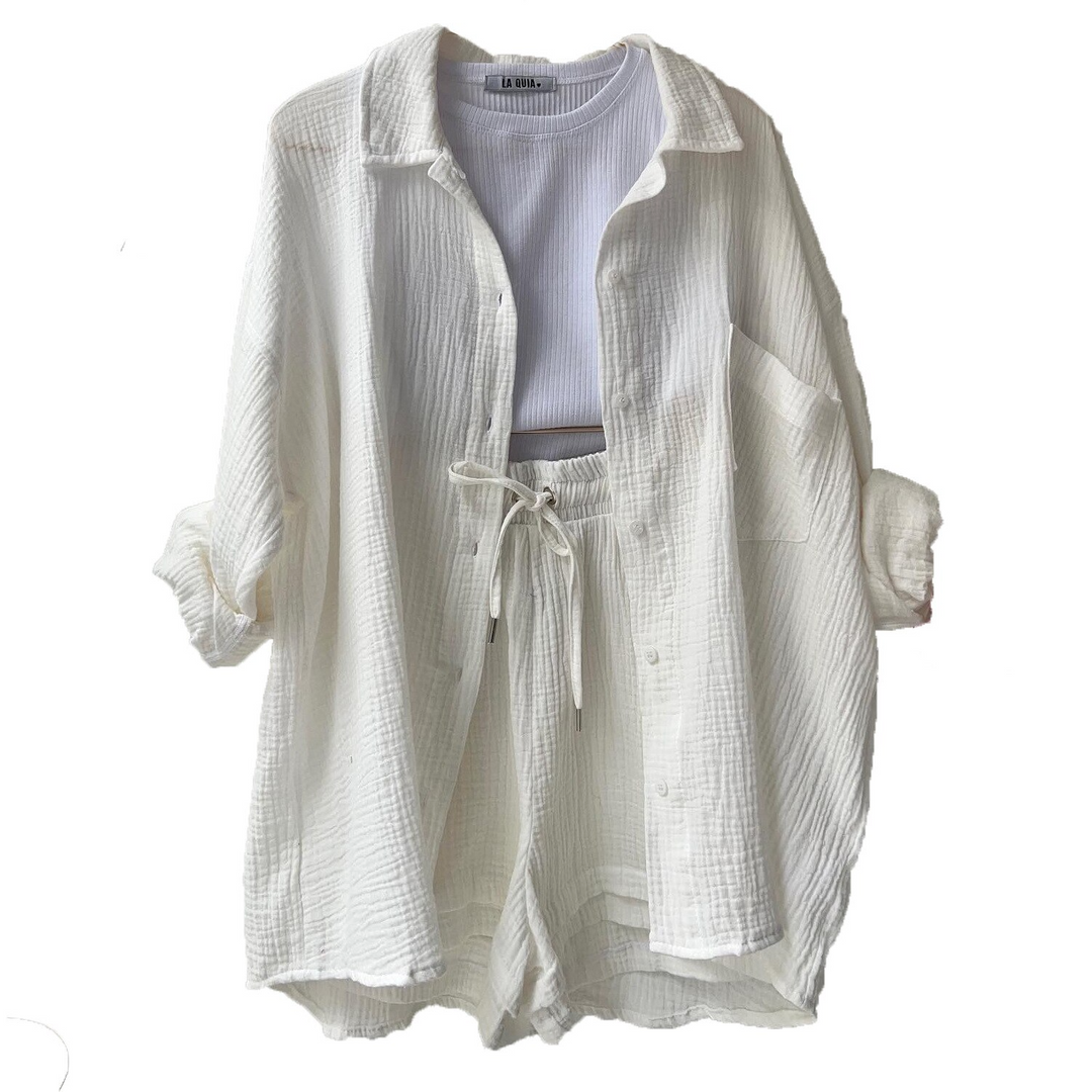 Crystal™ | Button Shirt & Shorts Set