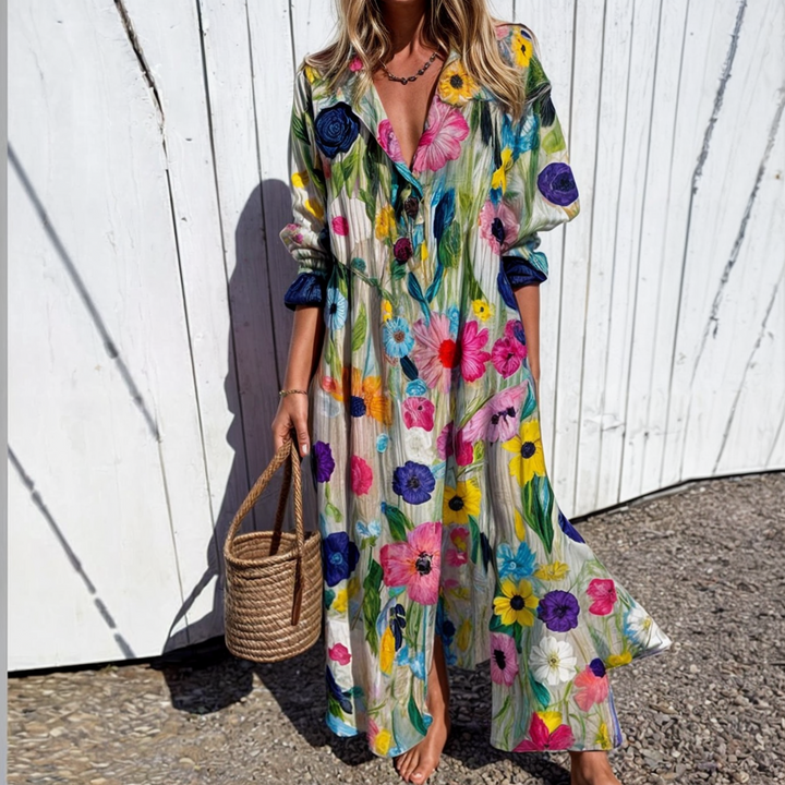 Gail™ | Leaf Print Maxi Dress