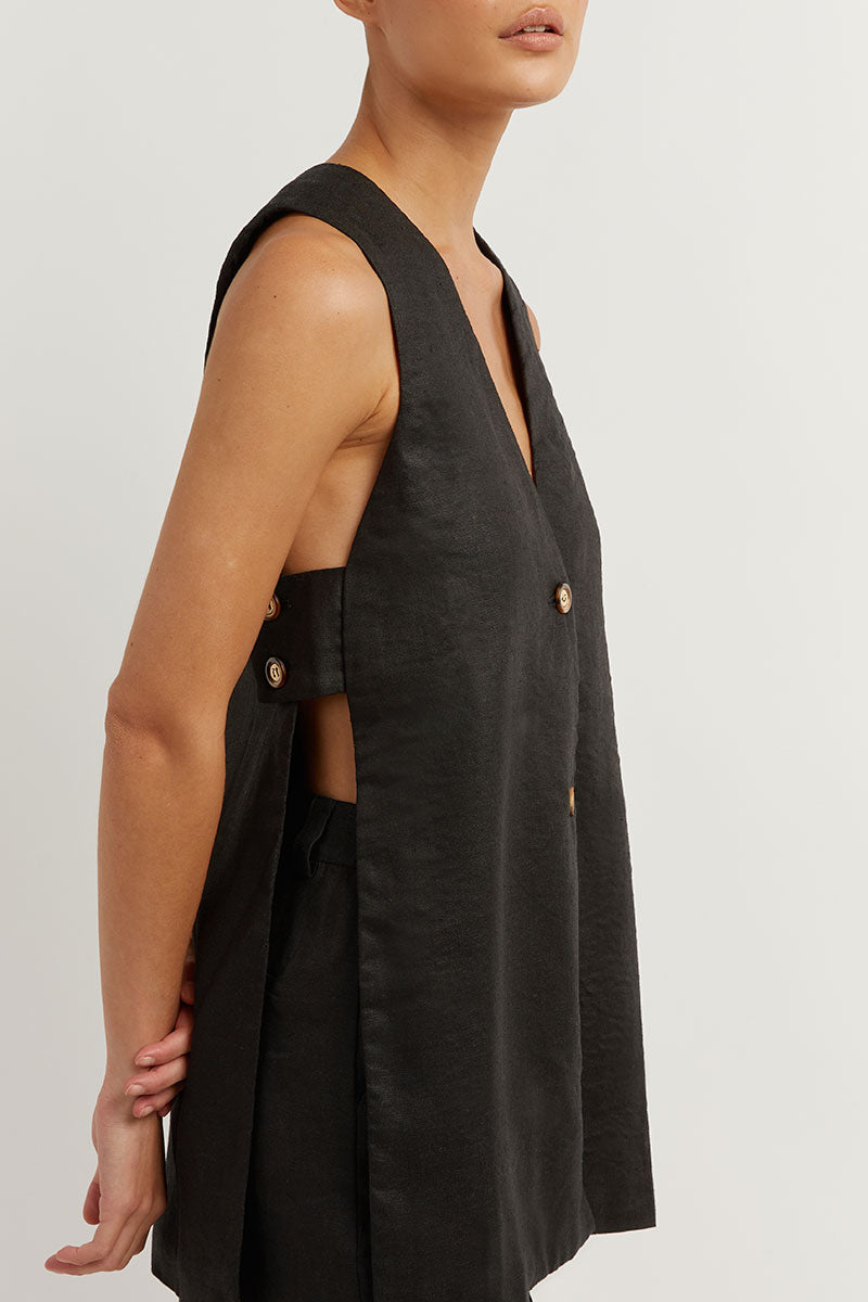 Monica™ | Sleeveless Buttoned Set