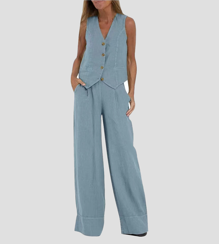 Natalie™ | Waistcoat & Wide-Leg Set