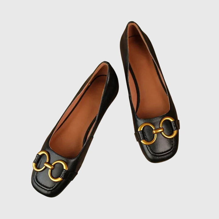 Sonja™ | Gold-Buckle Flats
