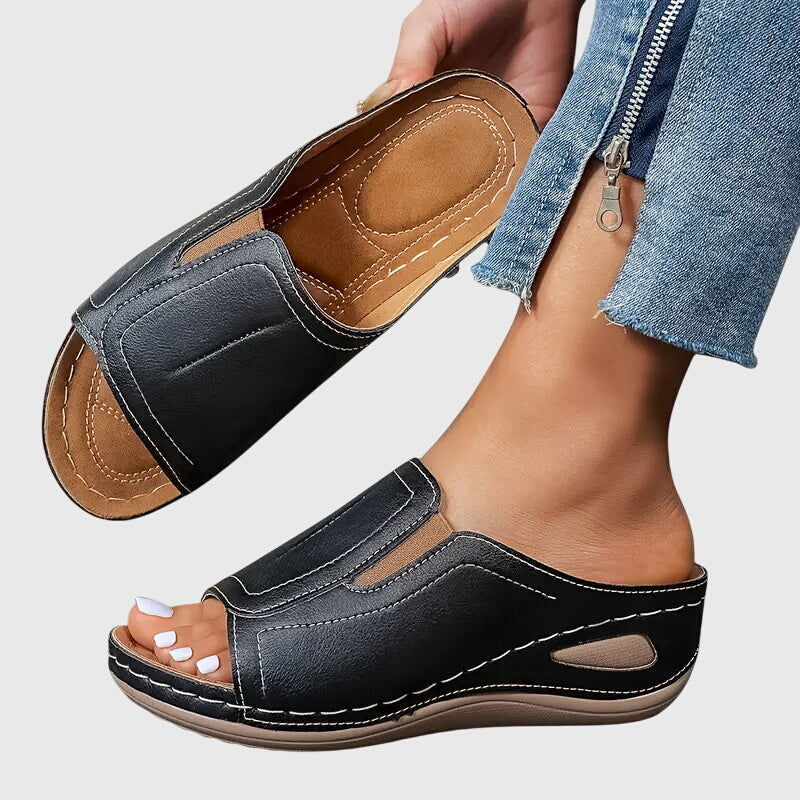 Jennifer™ | Open Toe Wedge Slides