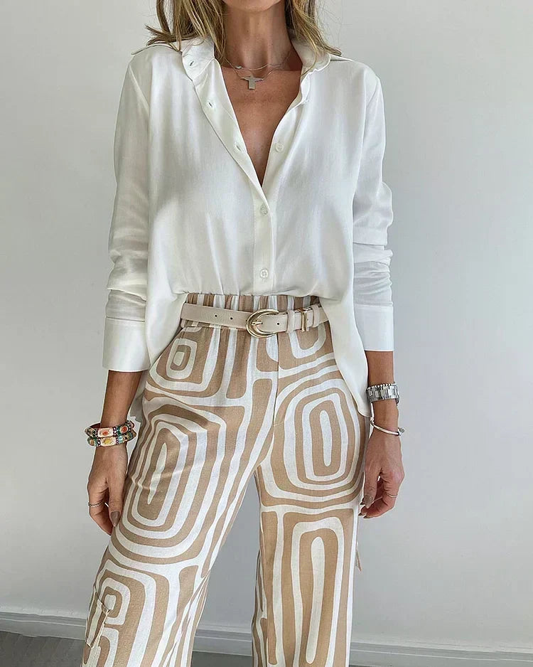 Lilian™ | Geometric Pant Set with Belt