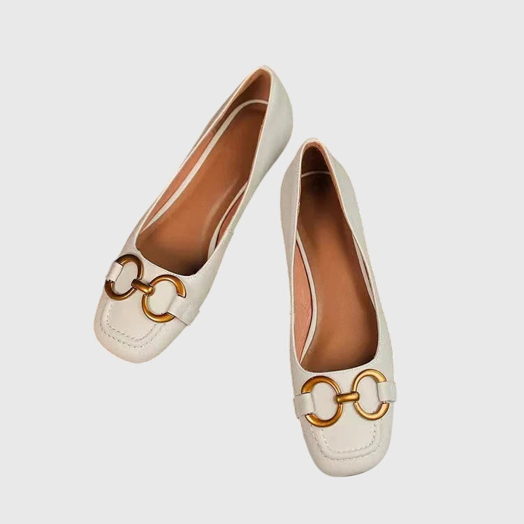 Sonja™ | Gold-Buckle Flats