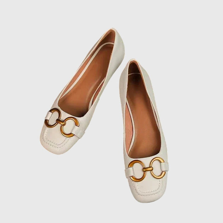 Sonja™ | Gold-Buckle Flats
