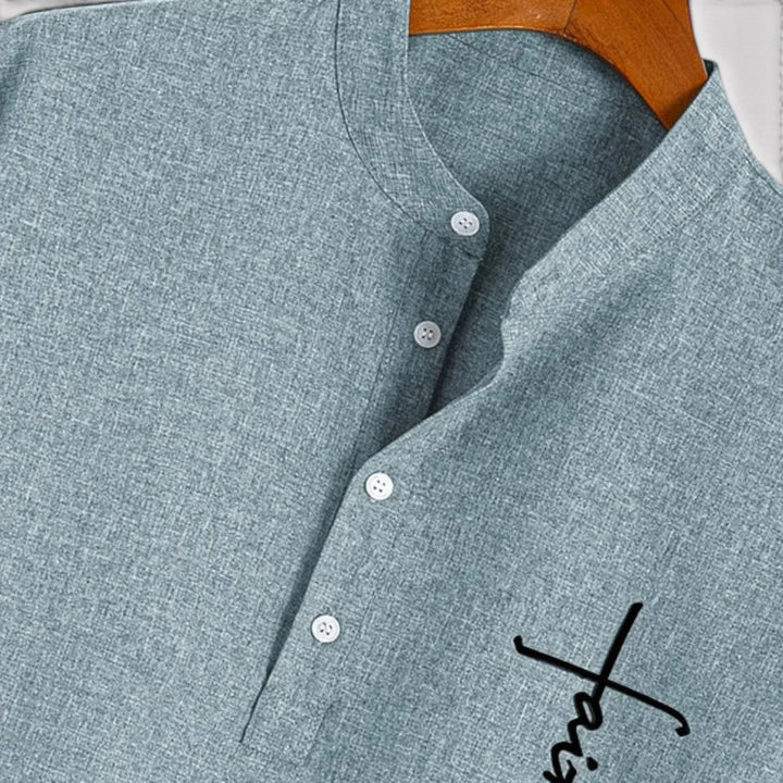Michael Sydney men's lightweight collared shirt, front view