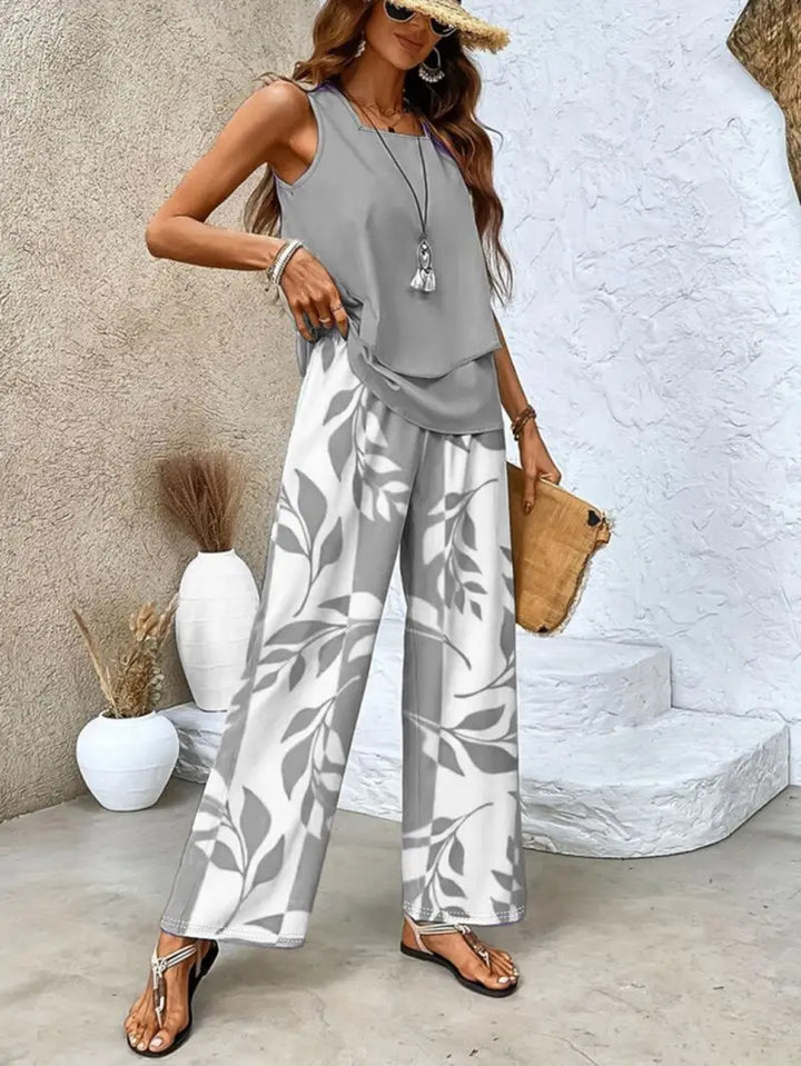 Erin Layered Summer Set in grey
