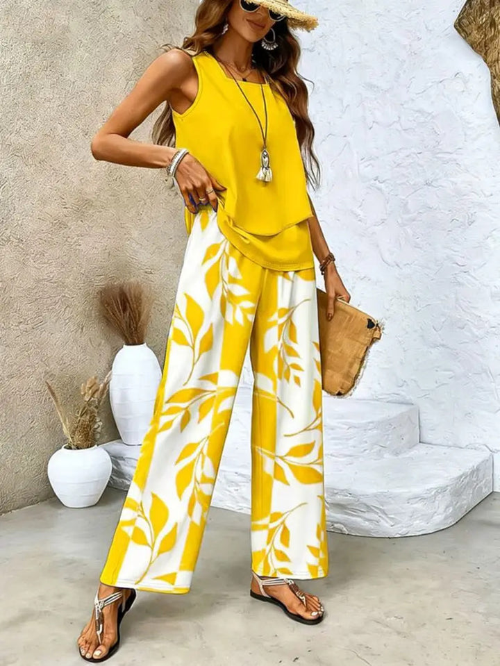 Erin Layered Summer Set in yellow