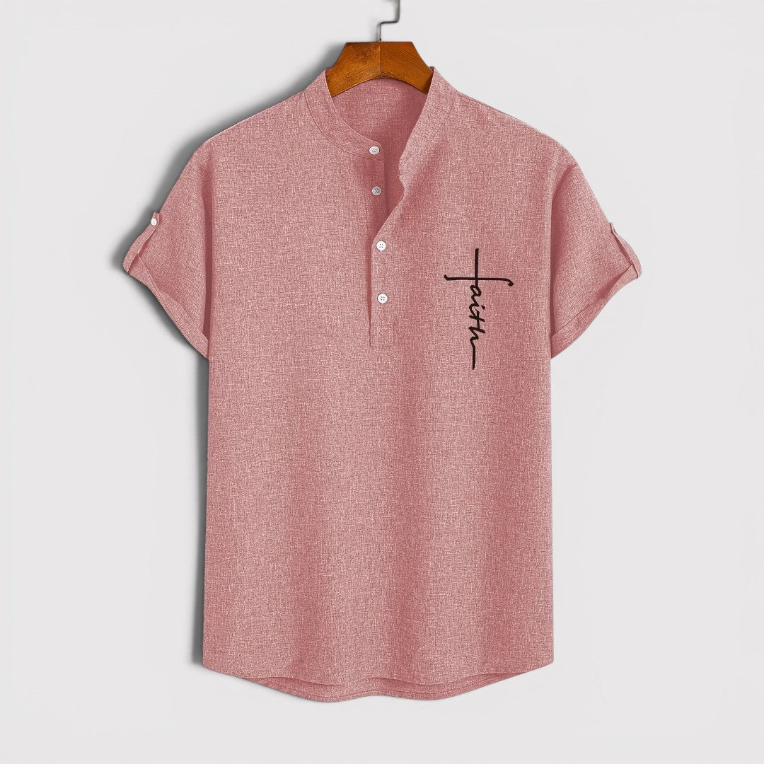 Michael Sydney men's lightweight collared shirt, front view