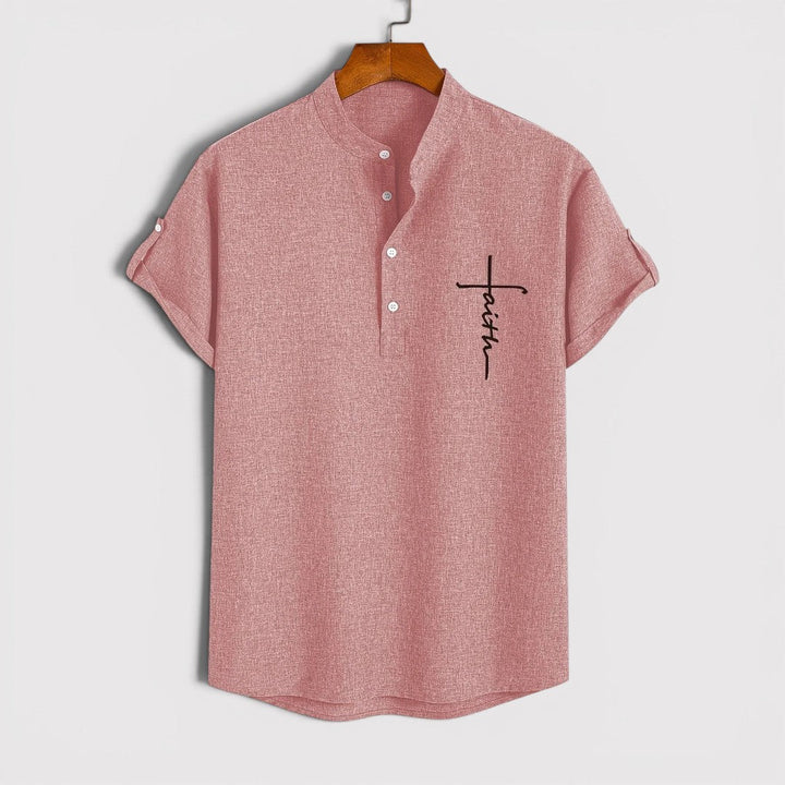 Michael Sydney men's lightweight collared shirt, front view