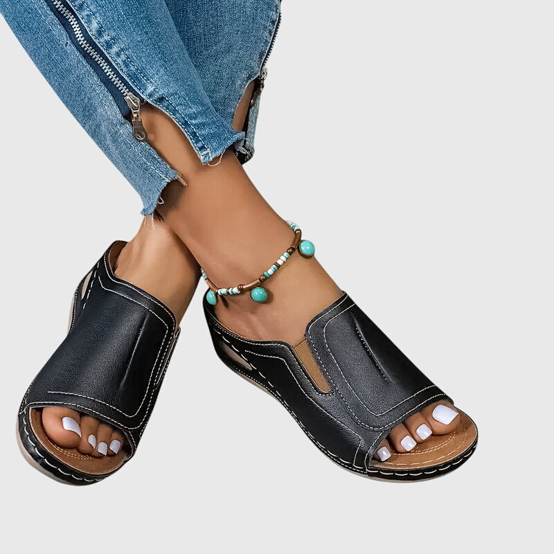 Jennifer™ | Open Toe Wedge Slides