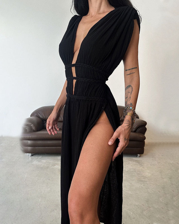 Pam™ | Textured Slit Dress