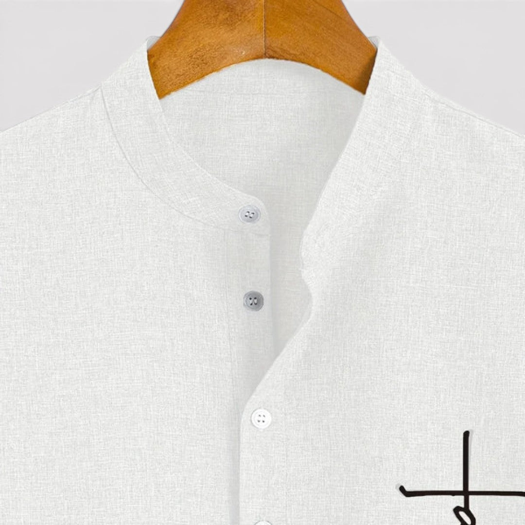 Michael Sydney men's lightweight collared shirt, front view