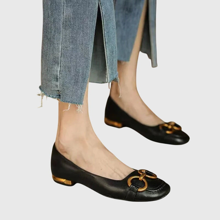 Sonja™ | Gold-Buckle Flats