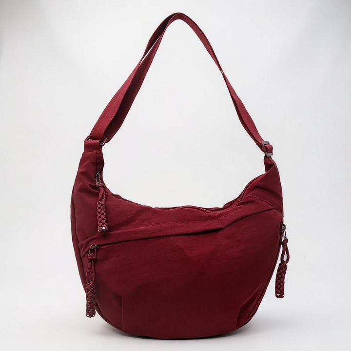 Gayle half-moon sling bag in burgundy