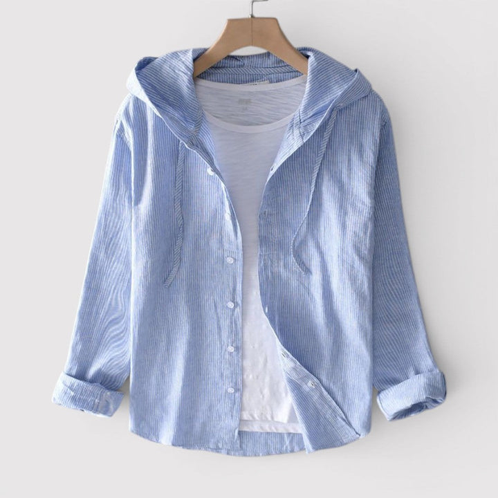 Michael Sydney men's hooded shirt, front view