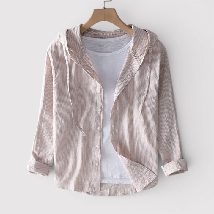 Michael Sydney men's hooded shirt, front view