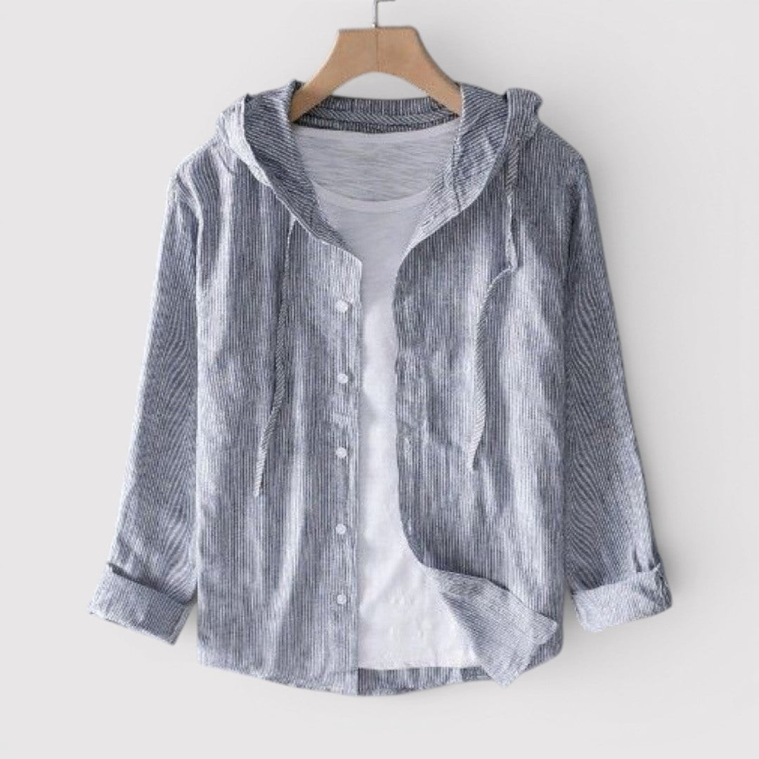 Michael Sydney men's hooded shirt, front view