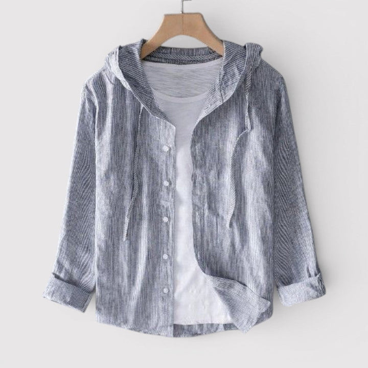 Michael Sydney men's hooded shirt, front view