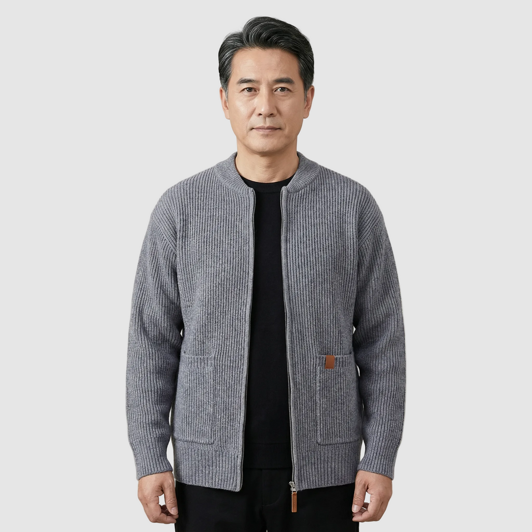 Michael Sydney men's Ribbed cardigan, front view