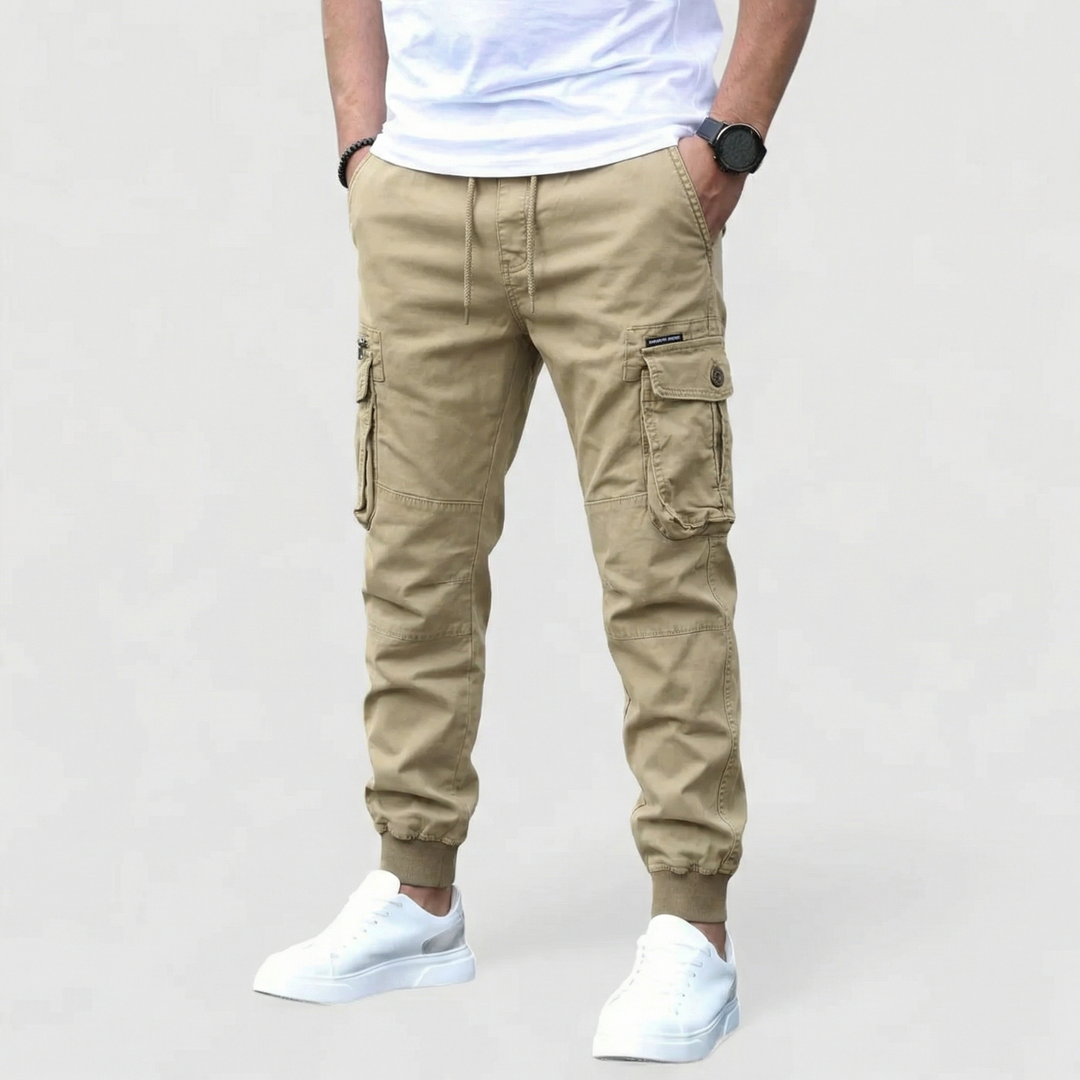 Michael Sydney men's cargo pants, front view