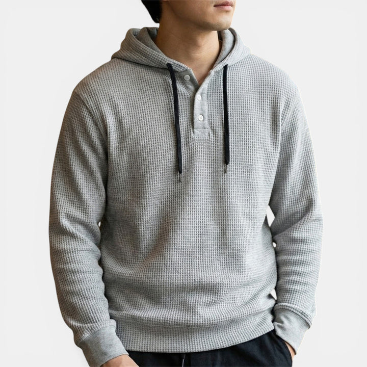 Michael Sydney men's honeycomb texture hoodie, front view