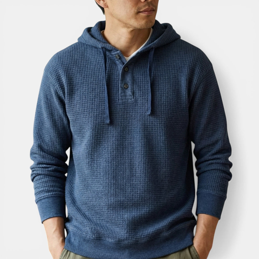 Michael Sydney men's honeycomb texture hoodie, front view