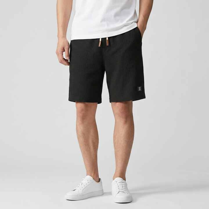 Michael Sydney men's honeycomb texture shorts, front view