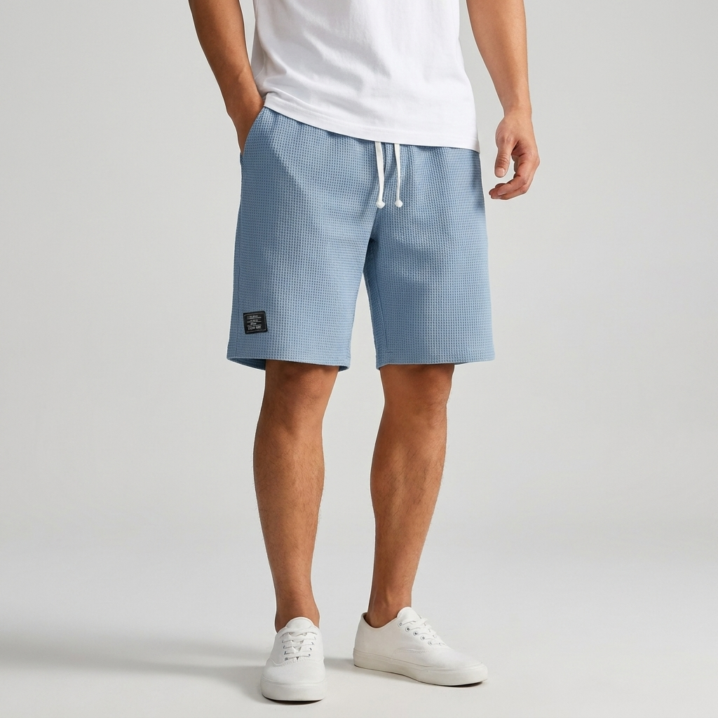 Michael Sydney men's honeycomb texture shorts, front view