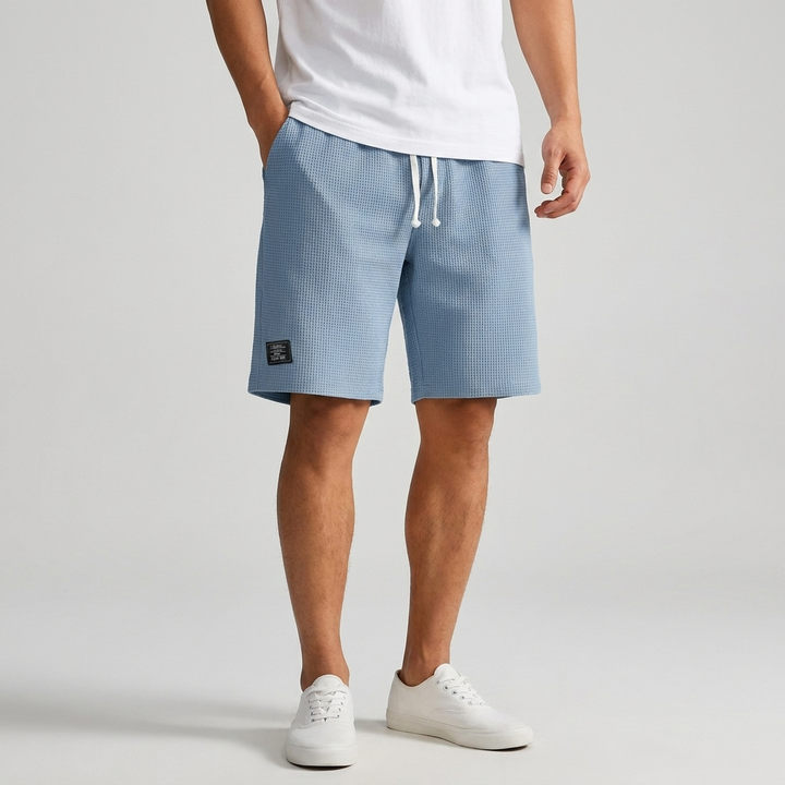 Michael Sydney men's honeycomb texture shorts, front view
