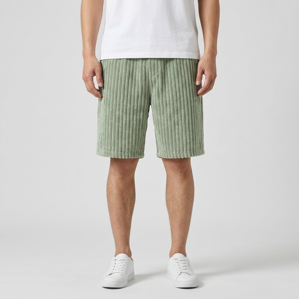 Michael Sydney men's soft ribbed shorts, front view