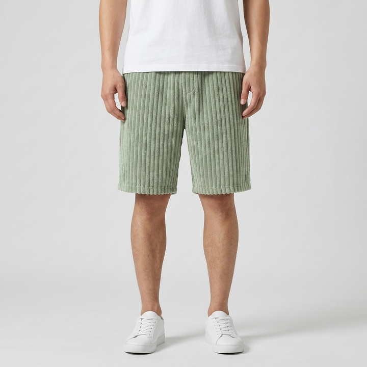 Michael Sydney men's soft ribbed shorts, front view