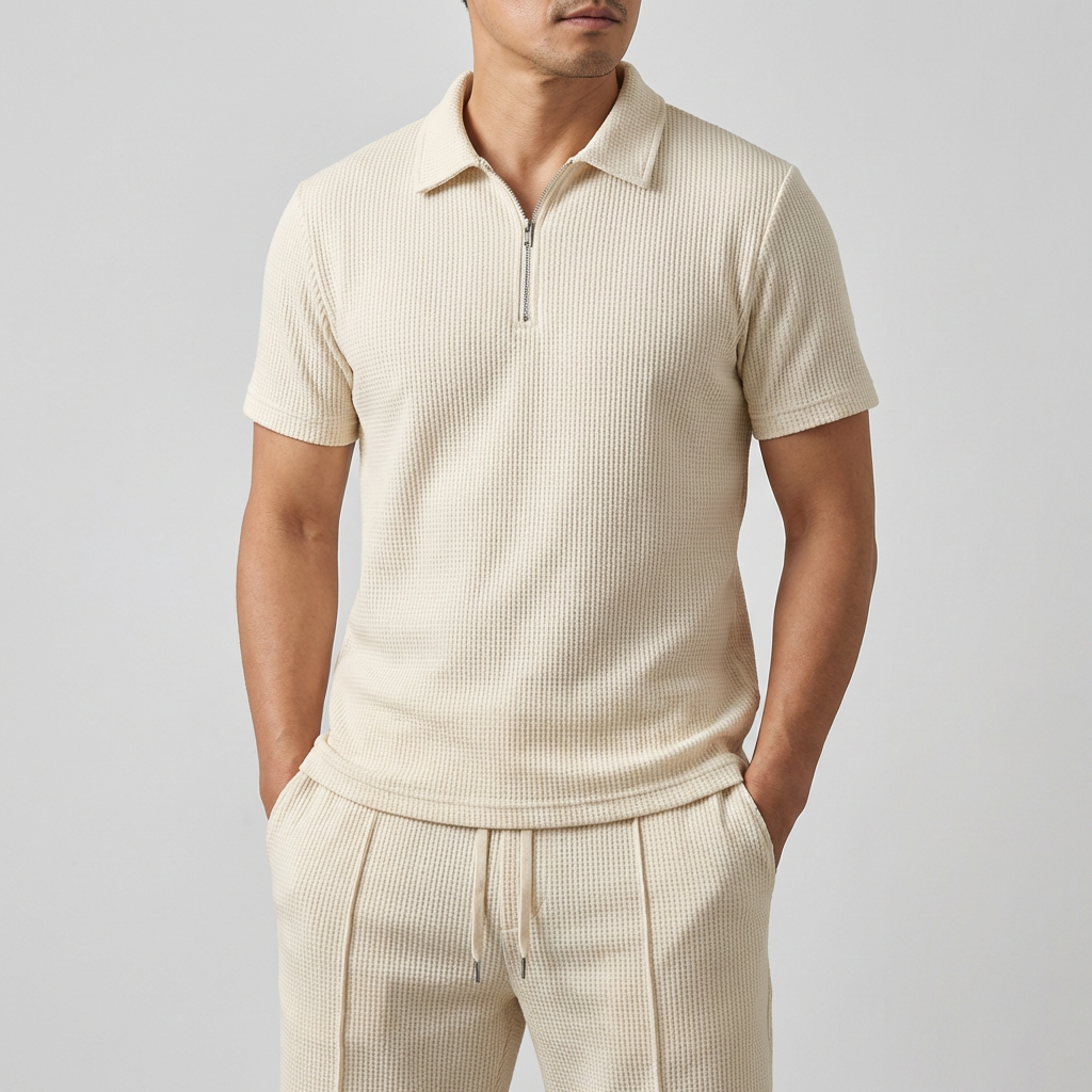 Michael Sydney men's polo and shorts set, front view