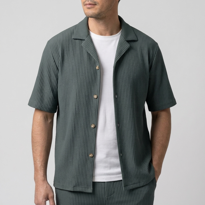 Michael Sydney men's shirt & shorts set, front view