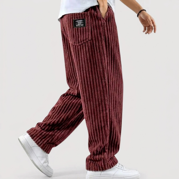 Michael Sydney men's ribbed pants, front view