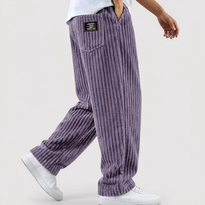 Michael Sydney men's ribbed pants, front view