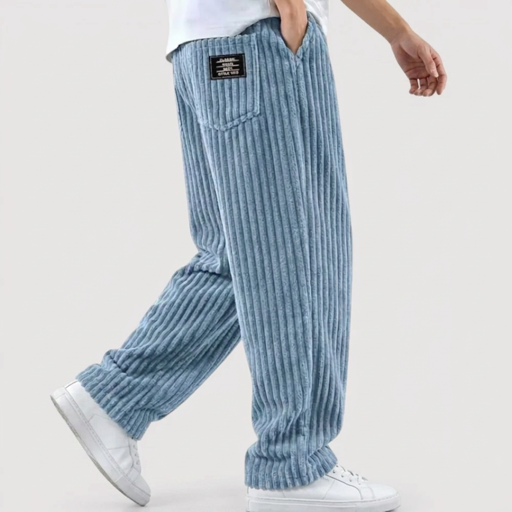Michael Sydney men's ribbed pants, front view