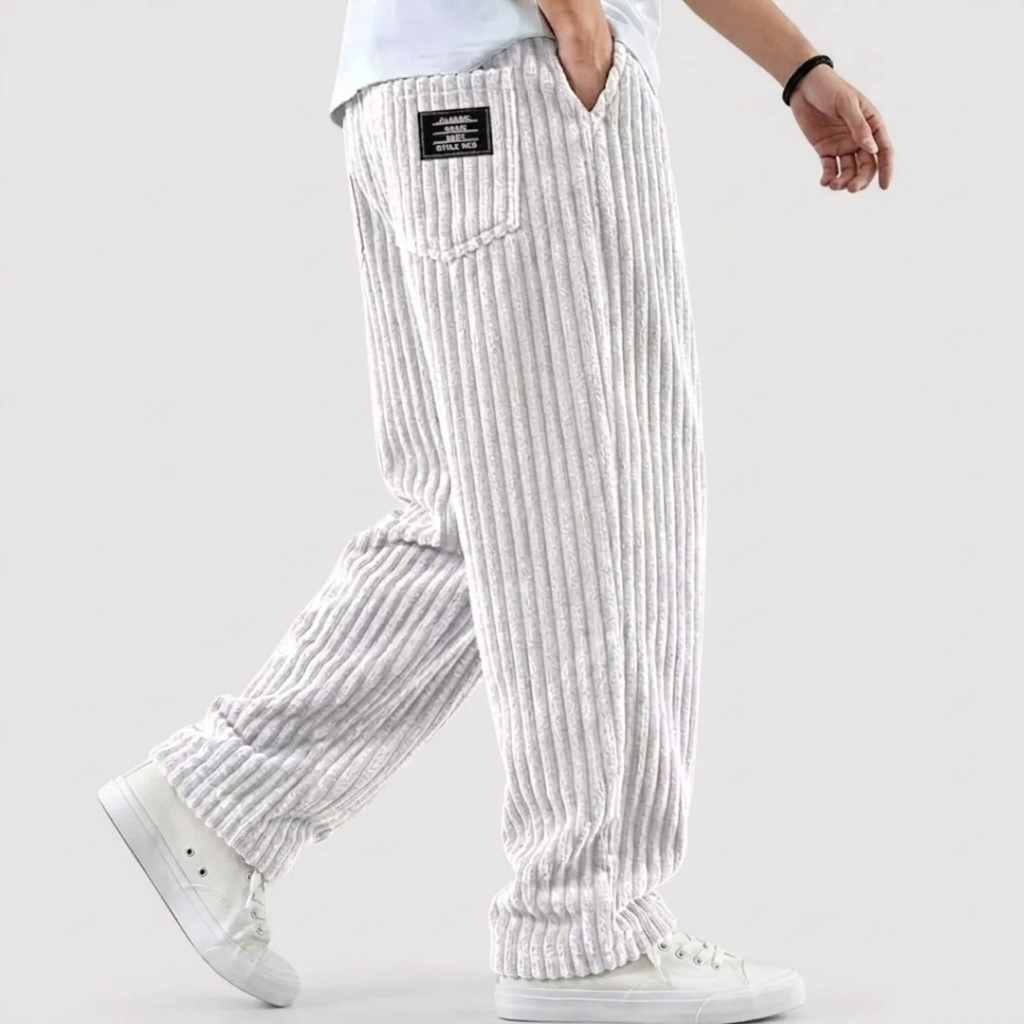 Michael Sydney men's ribbed pants, front view