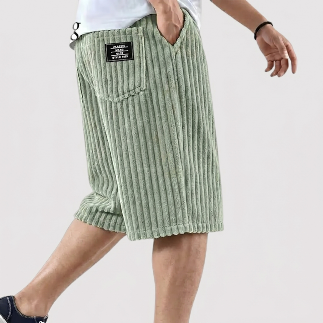Michael Sydney men's soft ribbed shorts, front view