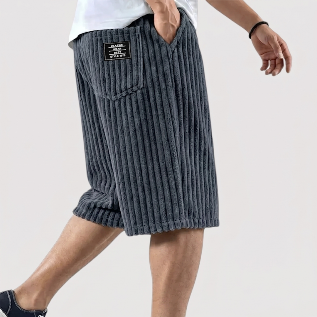 Michael Sydney men's soft ribbed shorts, front view