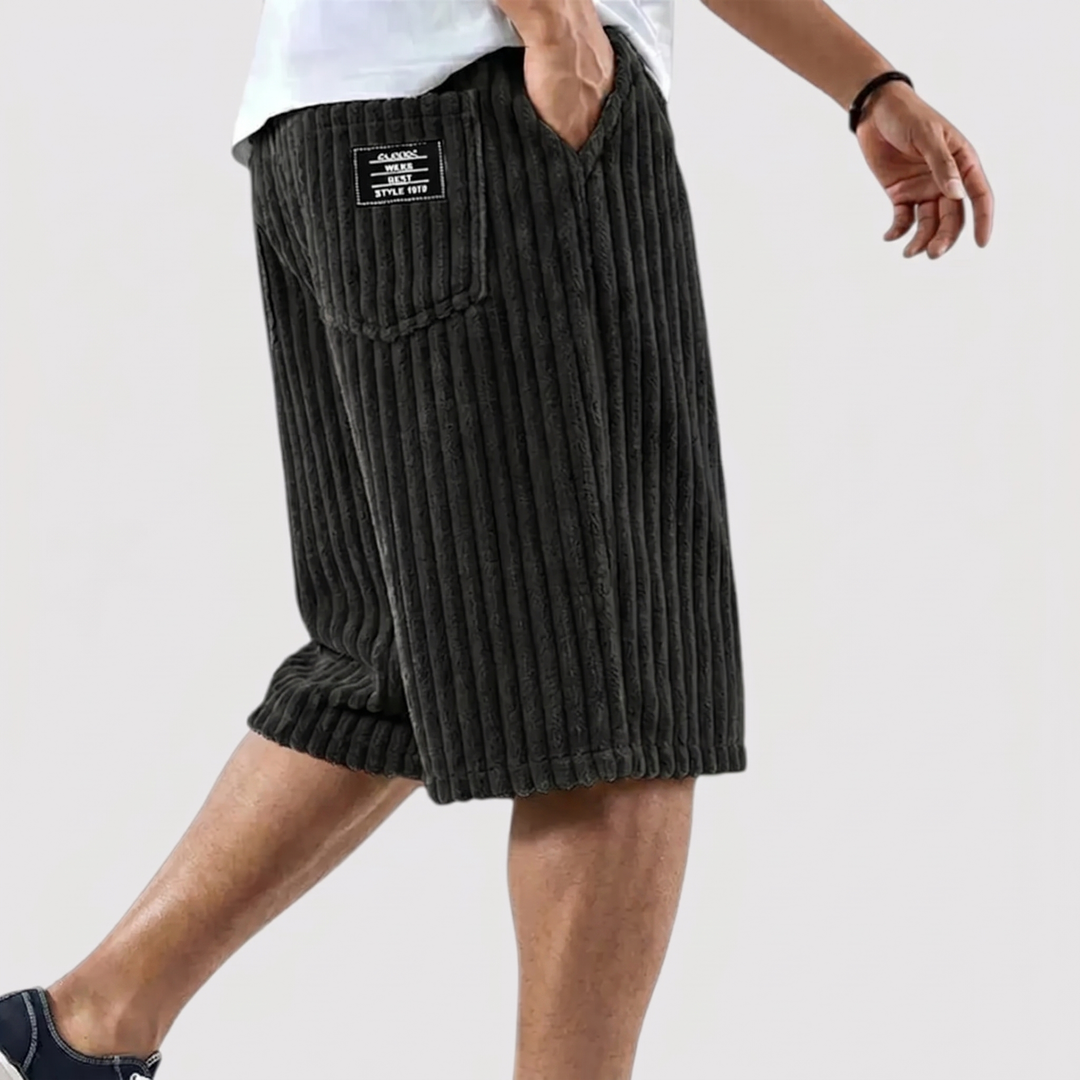 Michael Sydney men's soft ribbed shorts, front view