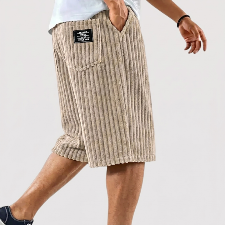 Michael Sydney men's soft ribbed shorts, front view