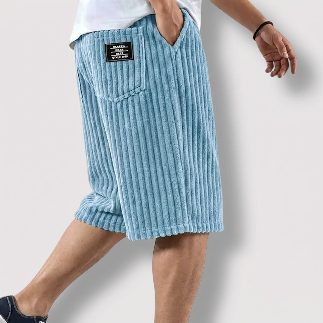 Michael Sydney men's soft ribbed shorts, front view