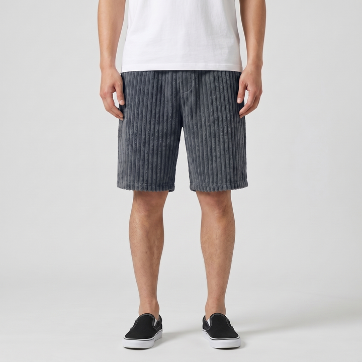 Michael Sydney men's soft ribbed shorts, front view