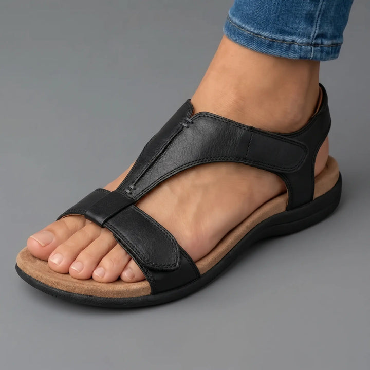 Noelene Contoured Footbed Sandals in Black