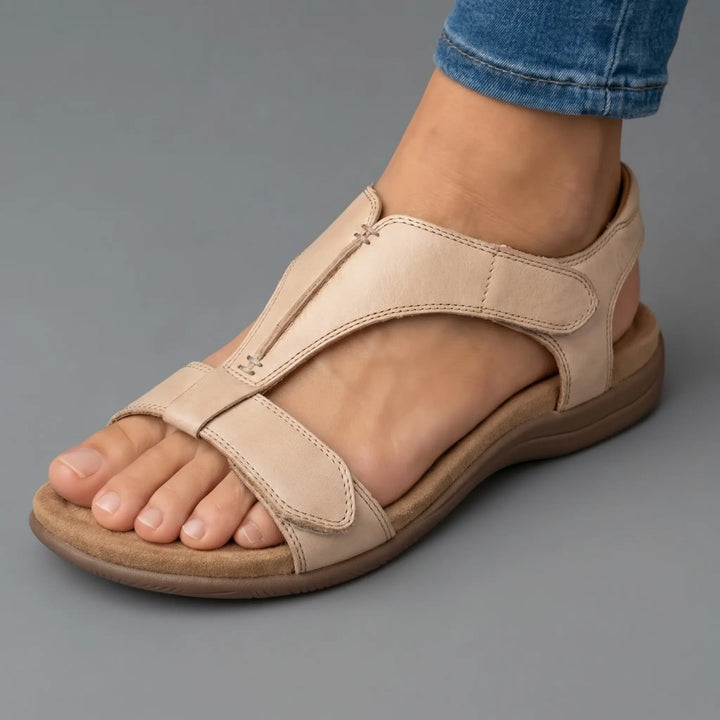 Noelene Contoured Footbed Sandals in Beige