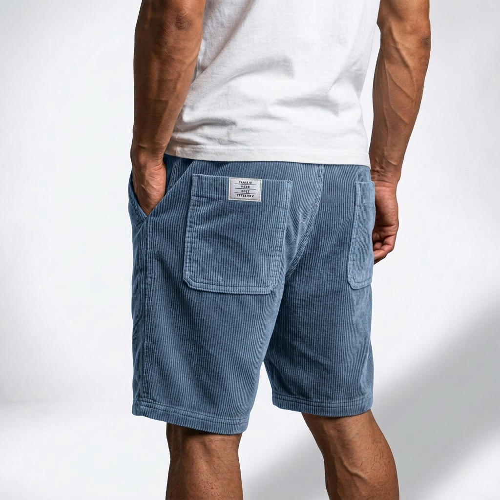 Michael Sydney men's lightweight ribbed shorts, front view