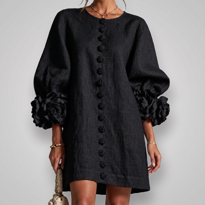Monique Rosette Sleeve Shift Dress