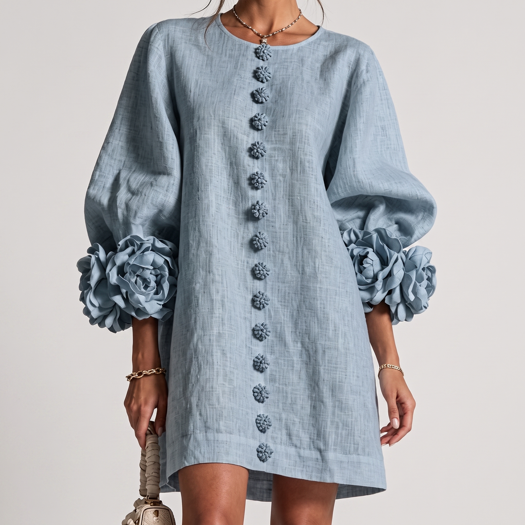 Monique Rosette Sleeve Shift Dress