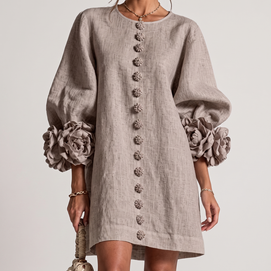 Monique Rosette Sleeve Shift Dress